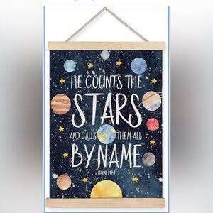 Galaxy Themed Wall Art w/ Bible verse